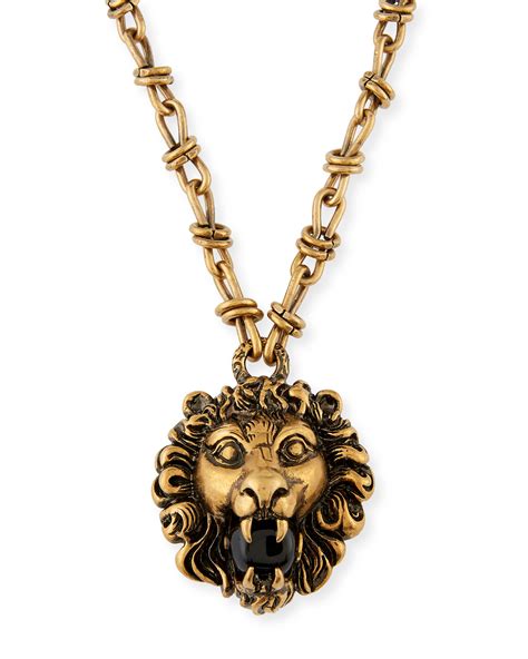 gucci lion necklace|gucci interlocking chain.